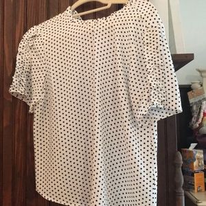 Polka dot short sleeve blouse